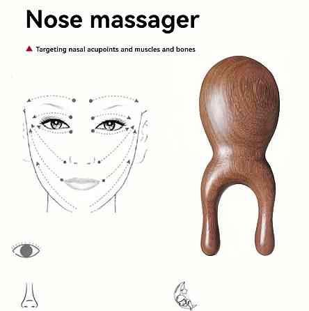 Дерев’яний масажер для обличчя та вух, масажер для носа та точок, ручний масажер з натурального дерева Київ