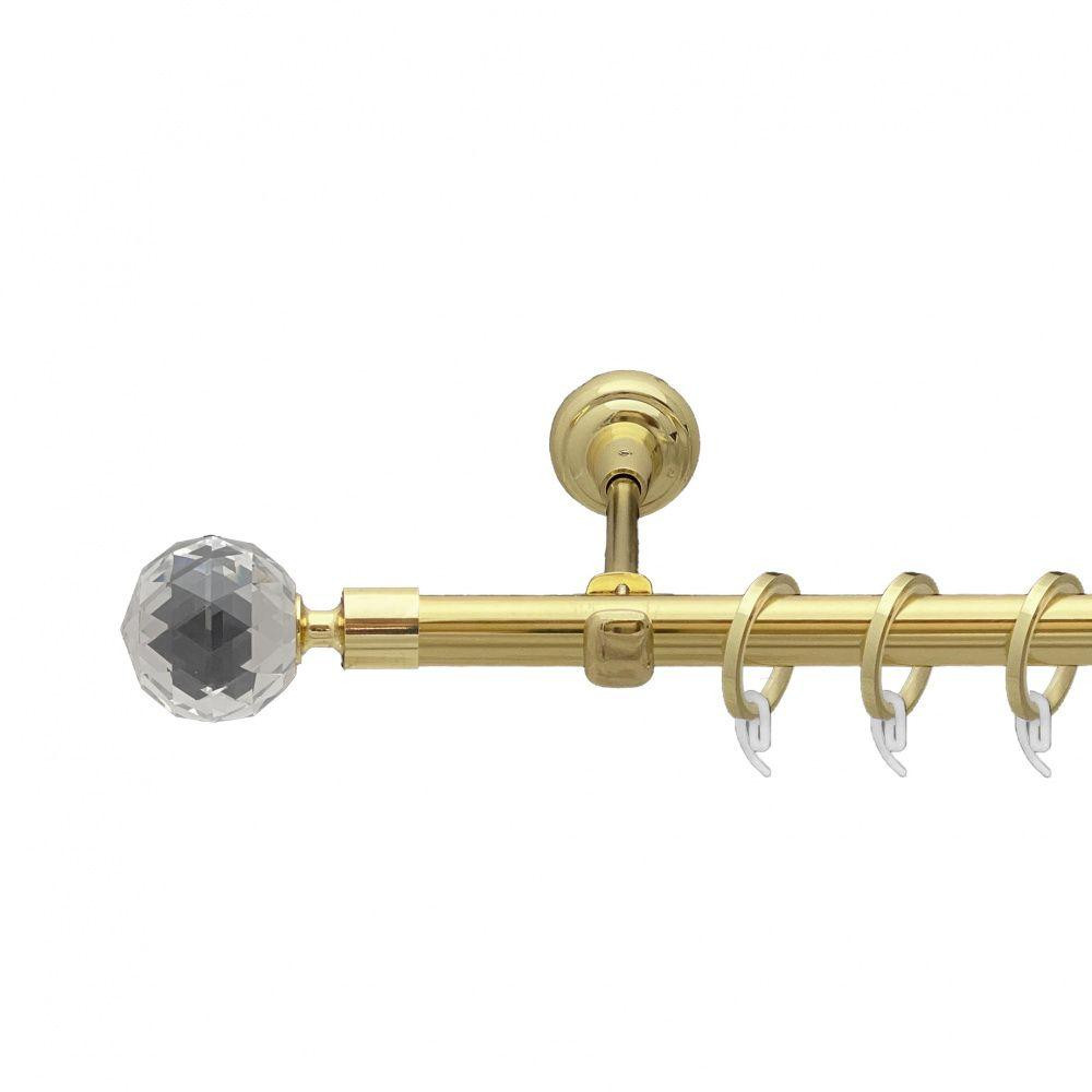 Карниз Orvit Люміера металевий однорядний відкритий гладка труба кільце фасонне металеве  Золото 19 мм 300 см Львов - изображение 1