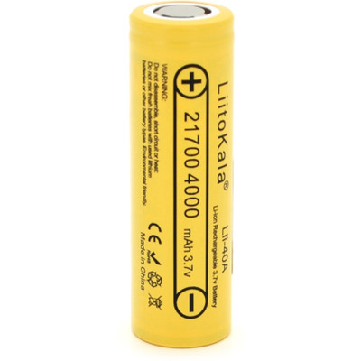 Аккумулятор 21700 Li-Ion, 4000mah (4000-4300mah), 25A, 3.7V (2.5-4.2V), Yellow, PVC BOX Liitokala (Lii-40A / 23385) Винница - изображение 1