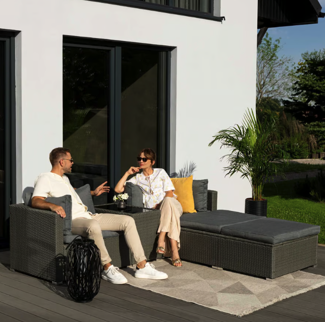 Комплект садових меблів для тераси двору балкона набір столу та стільців для відпочинку Di Volio Alzano сірий Київ - фото 8