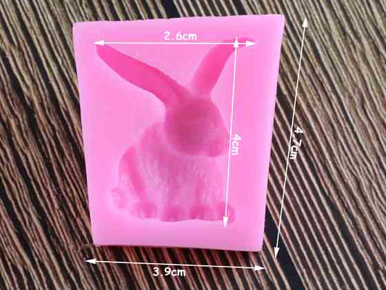 Молд силиконовый Заяц 47 на 39 мм розовый Киев
