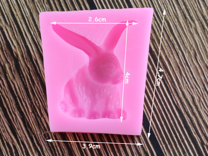 Молд силиконовый Заяц 47 на 39 мм розовый Киев - изображение 5