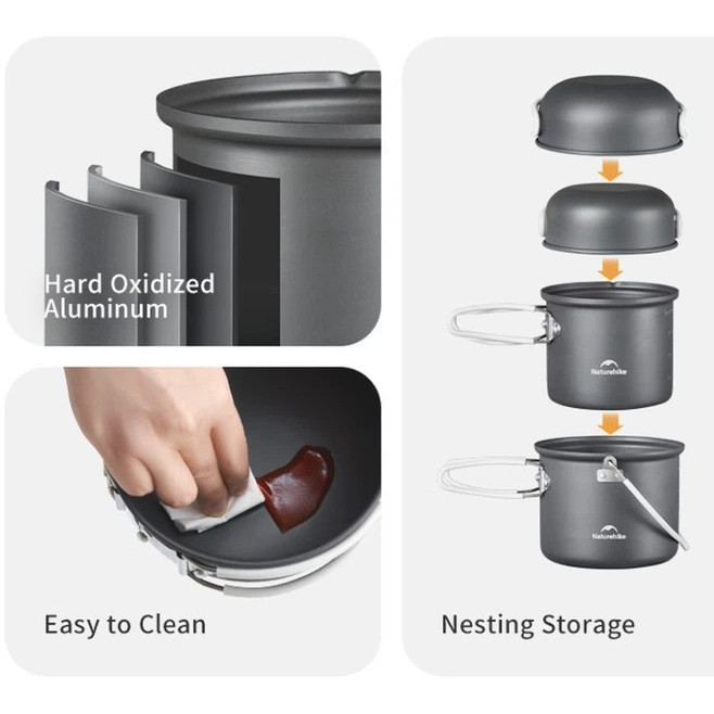 Набор посуды для туризма отдыха, Набор посуды на природу для кемпинга и походов MJ-34 Ивано-Франковск - изображение 6