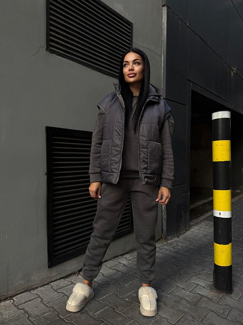 Женский теплый костюм тройка (жилетка+штаны+худи) Одесса - изображение 2