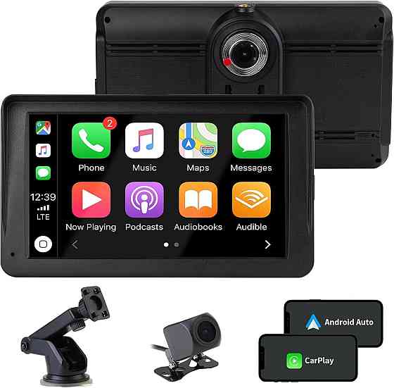 Автомобильный дисплей 7” CarPlay & Android Auto беспроводной фронтальная и задняя камера Bluetooth A Киев