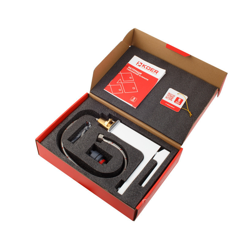 Змішувач для умивальника KOER KB-10009-04 (Колір хром+білий) (KR5975)   ( 23505 ) Харьков - изображение 6