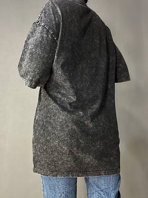 Футболка женская YUJIE YISHANG 160 оверсайз тай-дай большие размеры, черный, one size Киев - изображение 6