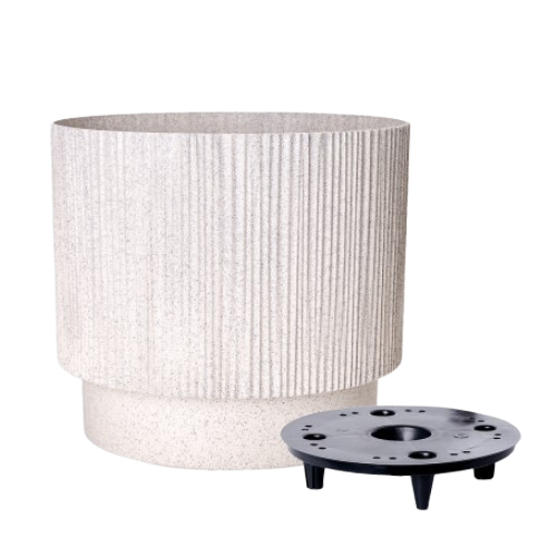 Вазон Осло зі вставкою 24см біла троянда WOOD Алеана Житомир