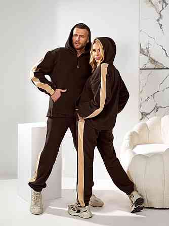 Женский повседневный флисовый костюм, двусторонний флис полар Шоколад, 48/52 Одесса