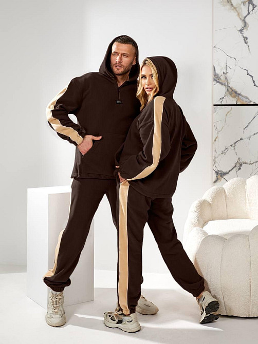 Женский повседневный флисовый костюм, двусторонний флис полар Шоколад, 48/52 Одесса - изображение 3