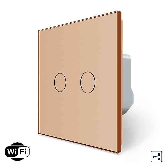LIVOLO Розумний сенсорний Wi-Fi прохідний/перехресний вимикач 2 сенсора LIVOLO золотий матове с Коломыя