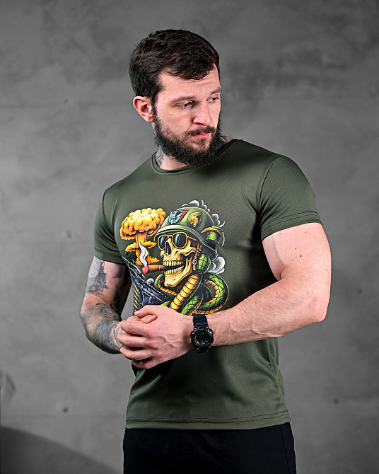 Футболка мужская олива с принтом 50 р л Одесса - изображение 2