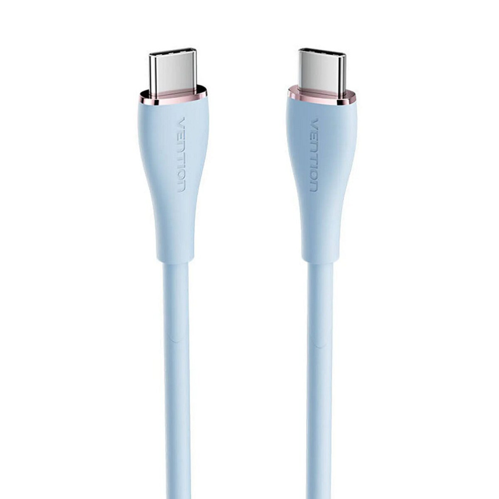 Кабель Vention USB 2.0 C Male to C Male 5A Cable 1.5M Light Blue Silicone Type (TAWSG) Київ - фото 4