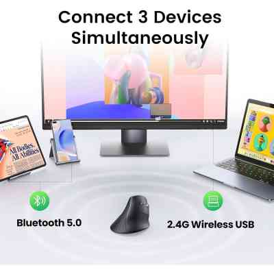 Мишка Ugreen MU008 Vertical Wireless Black (25444) Вінниця