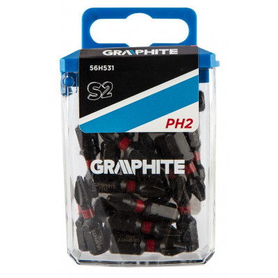 Набор бит Graphite ударных PH2 x 25 мм, 20 шт. (56H531) Винница - изображение 1