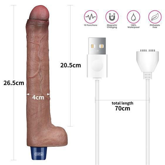 Вібратор - Real Softee Rechargeable Silicone Vibrating Dildo 10.5" Sex Aura Київ - фото 3