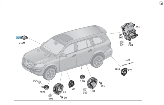Mercedes-Benz  A1668202302 Динамік у торпеді ML/GLE W166 GL/GLS X166 GLE Coupe C292 SL R231 Одесса