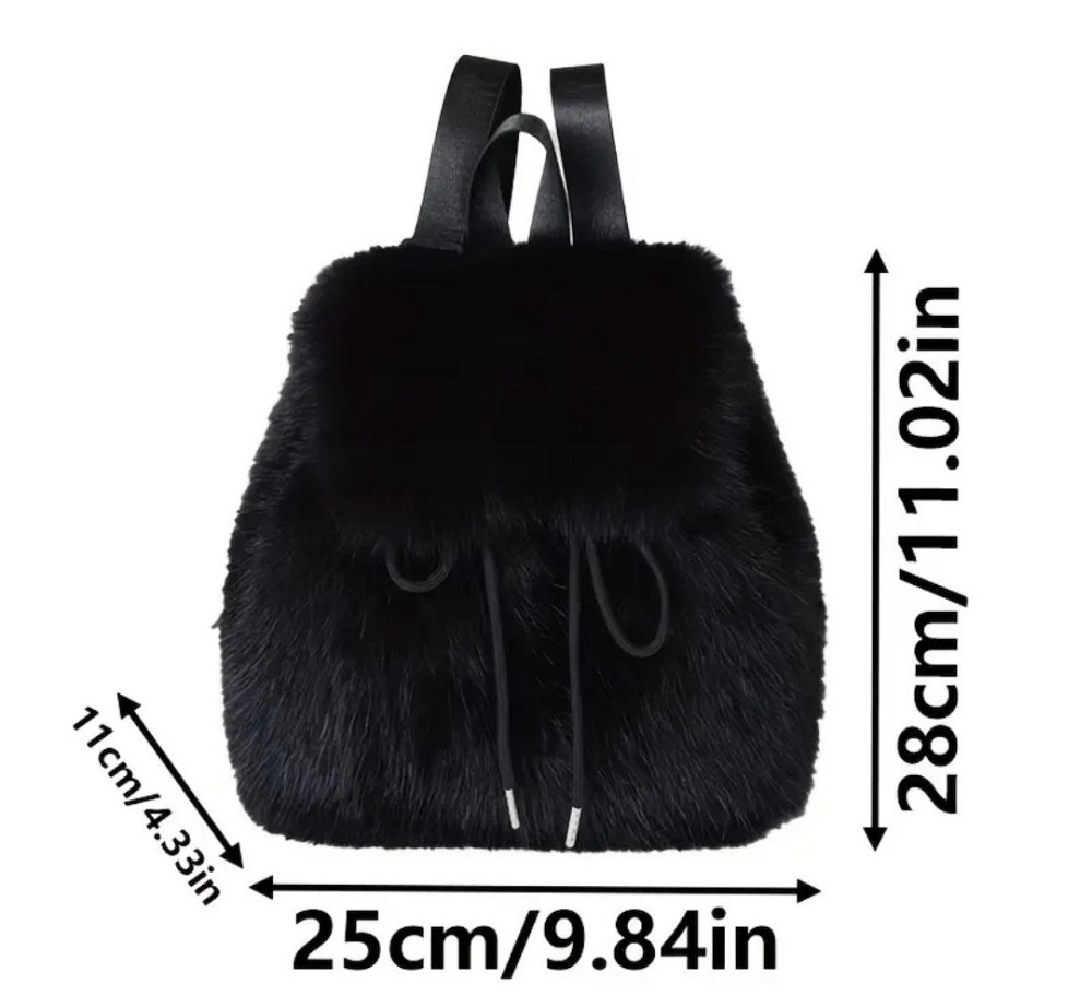 Рюкзак зі штучного хутра Чорний Сміла - фото 3