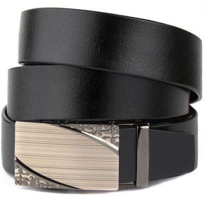 Ремінь Vintage З автоматичною пряжкою з візерунком Чорний (20251) Вінниця - фото 1