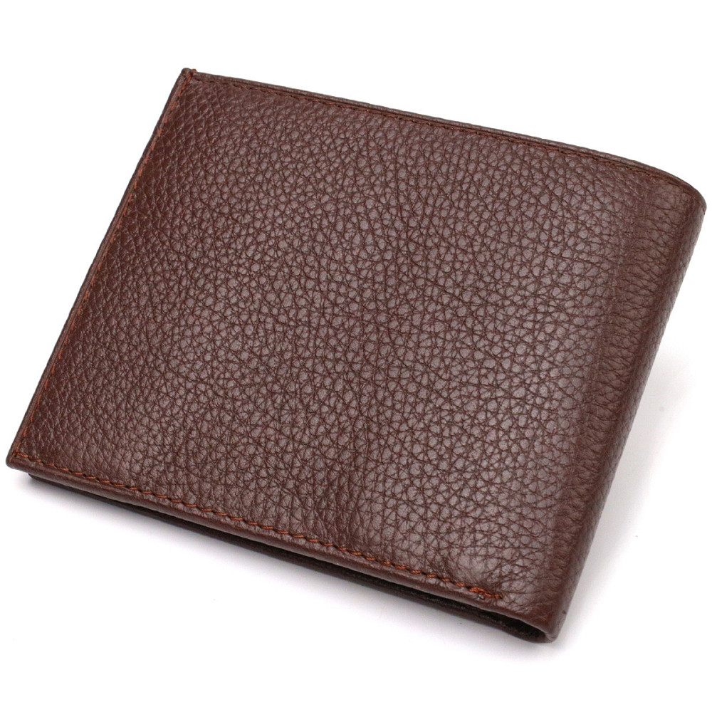 Чудовий чоловічий портмоне з натуральної зернистої шкіри CANPELLINI 21775 Коричневе Київ - фото 2