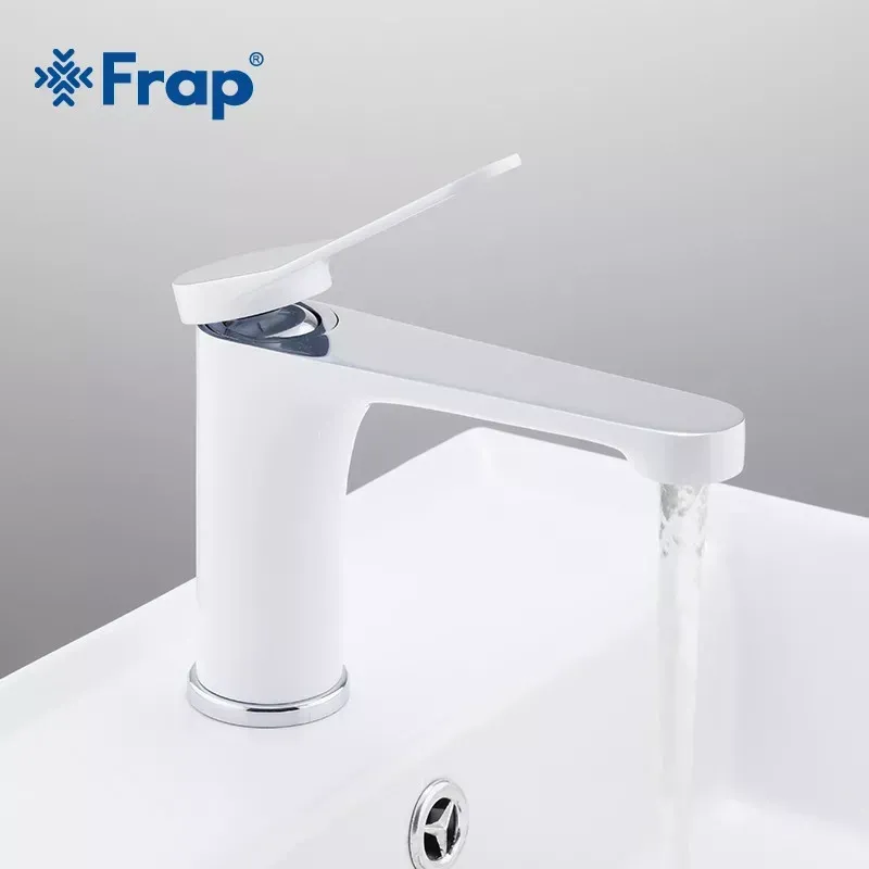 Смеситель для умывальника Frap F1045 белый/хром Киев - изображение 2