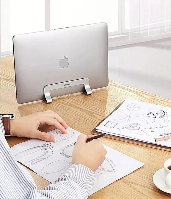 Універсальна вертикальна підставка для ноутбука Ugreen 20471 LP258 Aluminium (Сіра) Николаев - изображение 7