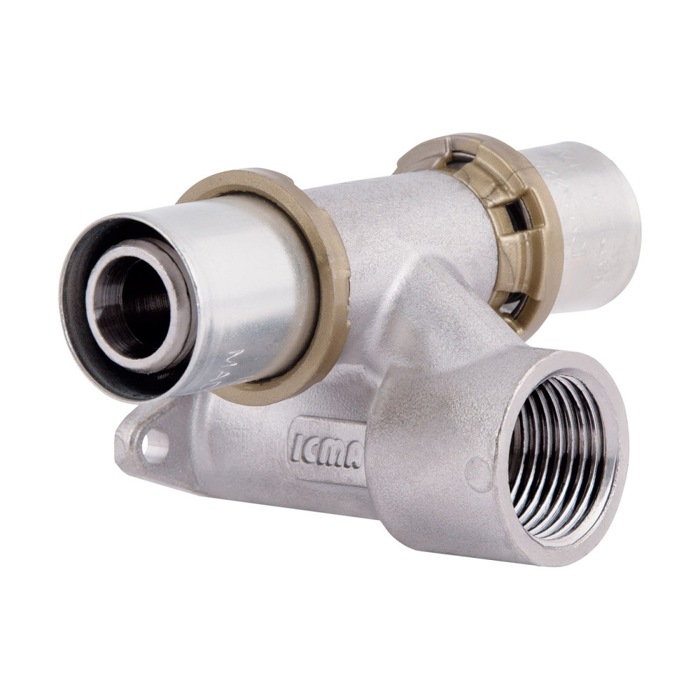 Прес-фітинг Icma трійник 1/2" ух20 настінний прохідний No 422 Київ - фото 3