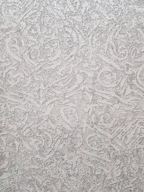 Шпалери вінілові на флізеліні гарячого тиснення DU&KA 1.06х10 вензель основа під штукатурку сірі коричневі Київ - фото 3