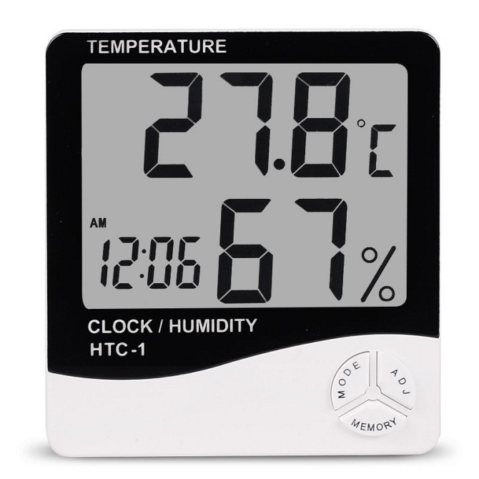 Цифровой термометр-гигрометр HTC-1 с измерением температуры -50 до +70°C и влажности 10-99%, точный  Одесса - изображение 2