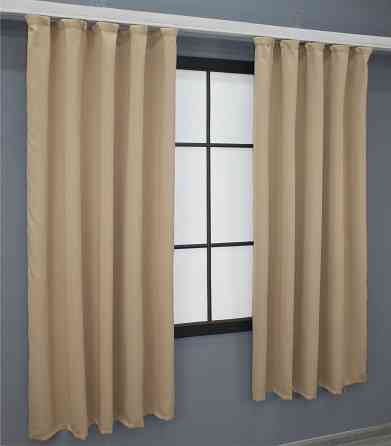 Комплект штор коротких VR-Textil Bagema Rvs № 1240ш Бежевий 130х170 см 2 шт (35-0029) Київ