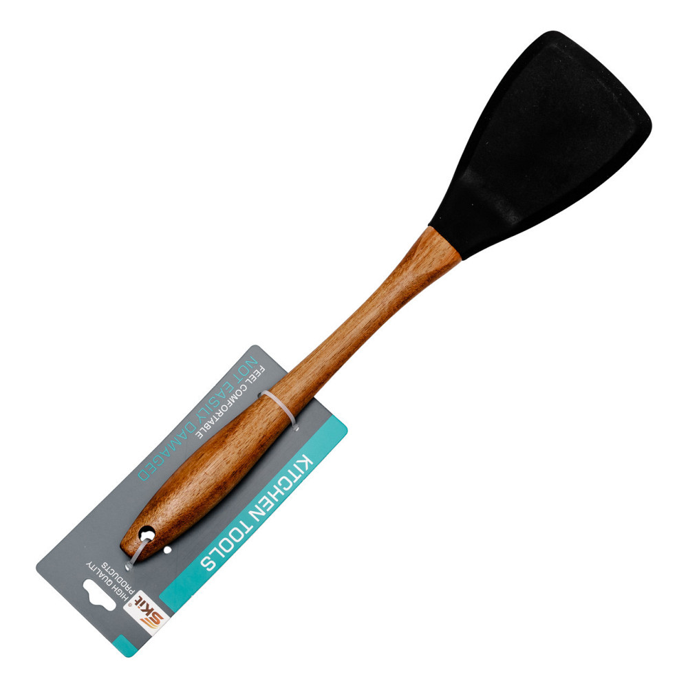Силіконова лопатка для сковороди з дерев'яною ручкою Київ - фото 2