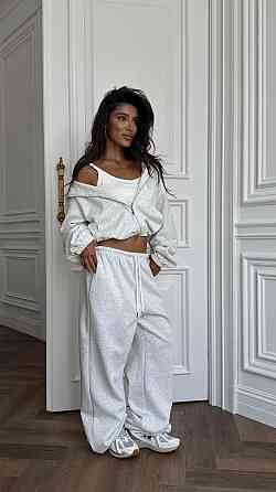 Стильный женский костюм двойка в спортивном стиле турецкая двунитка. 46/48, Меланж Одесса