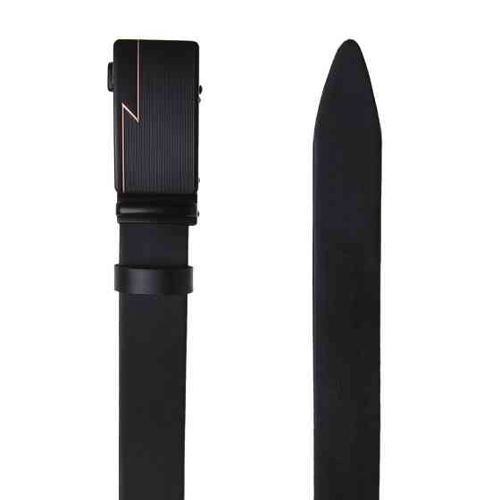 Автоматический пояс из натуральной кожи 115-125×3.5/ ремень на брюки для мужчины, черный Киев