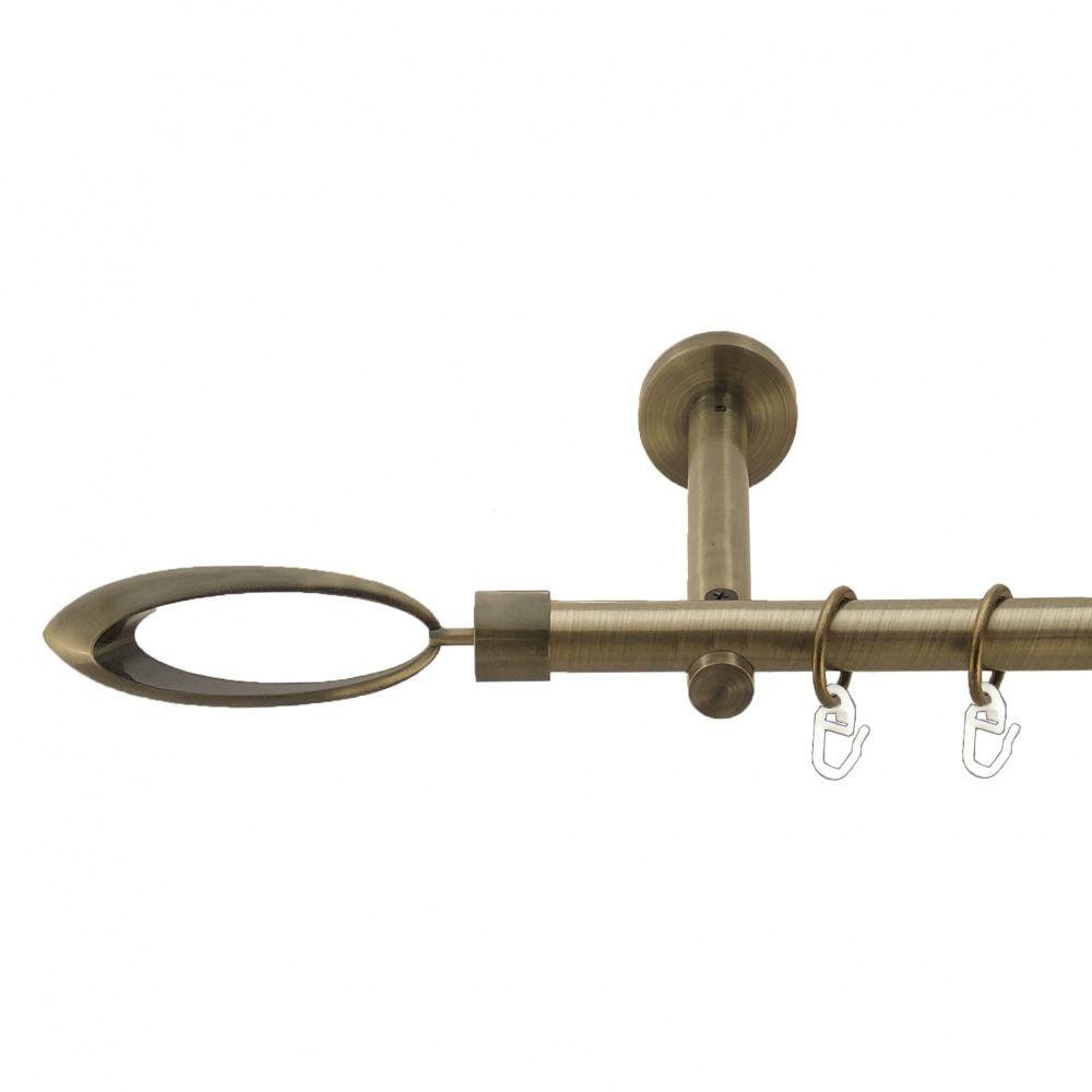 Карниз Orvit Венеція металевий однорядний циліндр+профіль (16 см) гладка труба кільце металеве Антик 19 мм 240 Львов - изображение 1