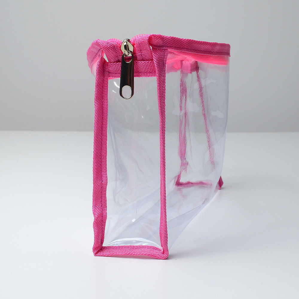 Прозрачная косметичка трапеция 23x18x5 см (Розовый) Сумы - изображение 4