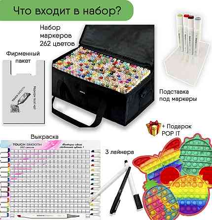 Набор двусторонних маркеров Touch Smooth для рисования и скетчинга 262 шт + ПОП ИТ Каменец-Подольский