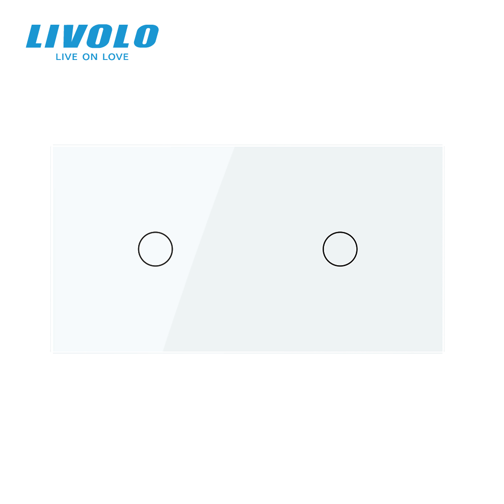 LIVOLO Сенсорний прохідний/перехресний вимикач 2 сенсора (1-1) LIVOLO білий матове скло Коломия - фото 6