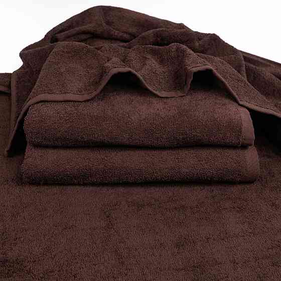 Набор махровых полотенец 3шт GM Textile 40х70см, 50х90см, 70х140см 400г/м2 (Коричневый) Сумы