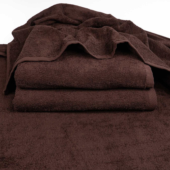 Набор махровых полотенец 3шт GM Textile 40х70см, 50х90см, 70х140см 400г/м2 (Коричневый) Сумы - изображение 4