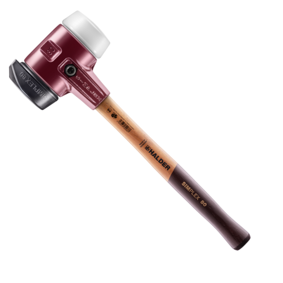 Молоток HALDER Simplex 3027 насадки із чорної гуми, білого суперпластику Одеса