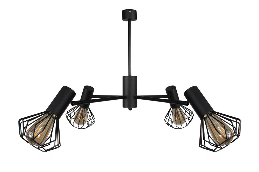 Люстра лофт чорна 4 лампи Diadem NL 22152-4 BK Київ - фото 1