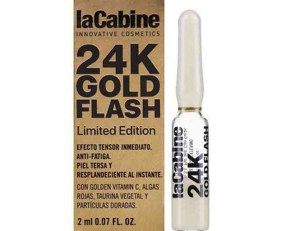 Висококонцентровані ампули з ефектом миттєвого сяяння шкіри обличчя 24K GOLD FLASH EFFECT AMPOULE LaCabine, 2 мл Дніпро