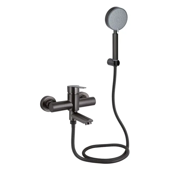 Змішувач для ванни Brinex Pure 006 з поворотним виливом (з душовим гарнітуром) Graphite BRIPUR006GRP Київ