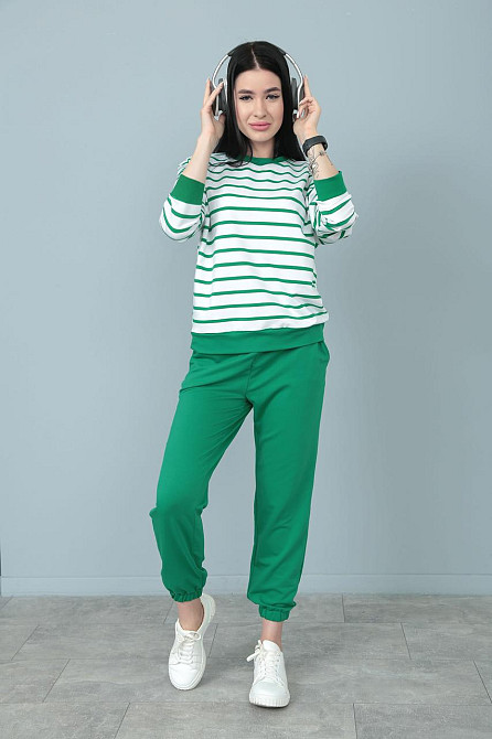 Демісезонний костюм в смужку "Delight" оптом | Батал Зелений, 50-52 Київ - фото 4