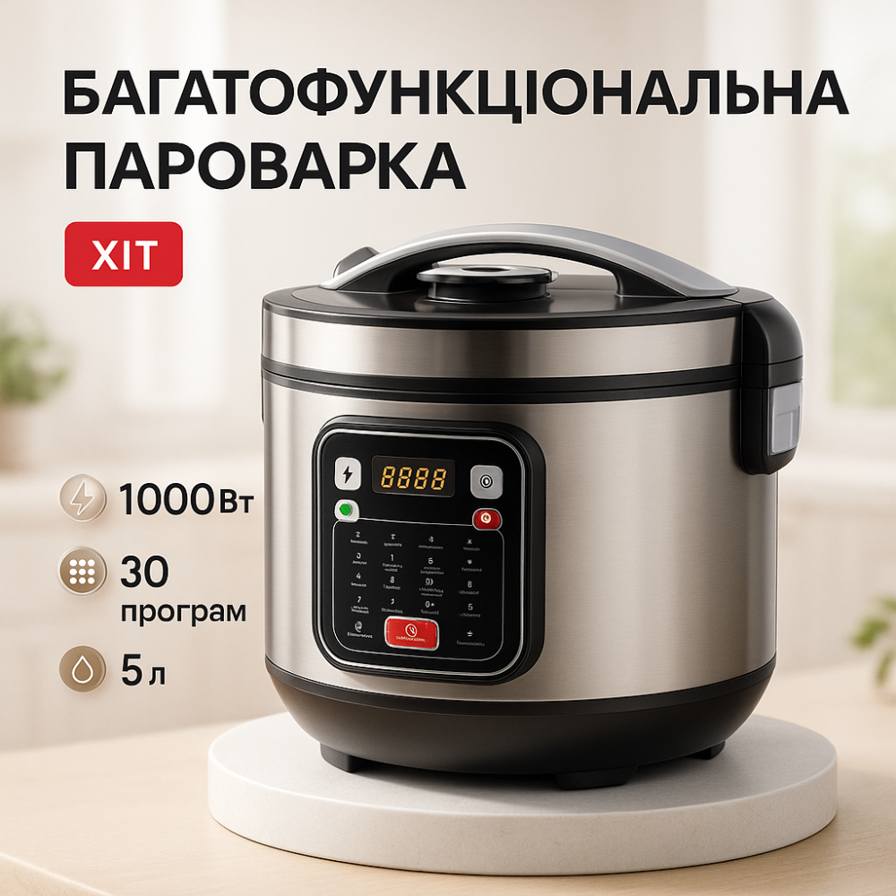 Электрическая мультиварка для семьи 1000 Вт, Мультиварка с малым весом и размерами NJ-73 Львов - изображение 13