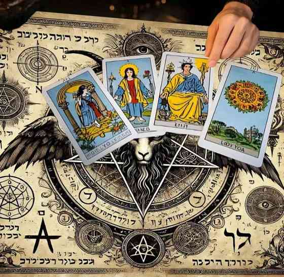 Вівтарна скатертина для Таро та рун з пентаграмою і символом Бафомета 49×49 см Київ