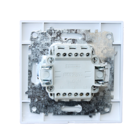 Выключатель двойной проходной с подсветкой, Enzo белый Днепр