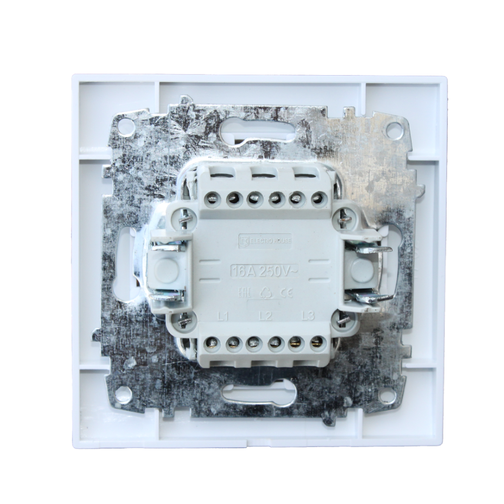 Выключатель двойной проходной с подсветкой, Enzo белый Днепр - изображение 3