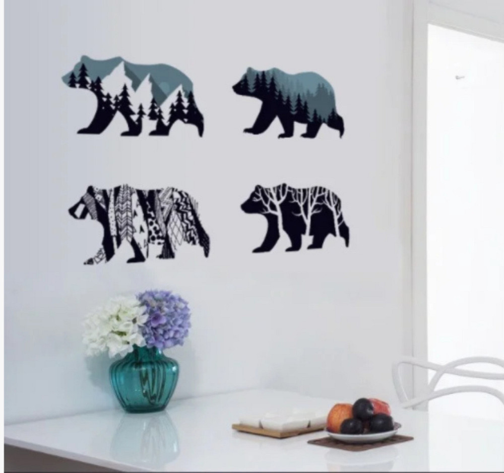 Декоративна наклейка на стіні ведмеді Київ - фото 3