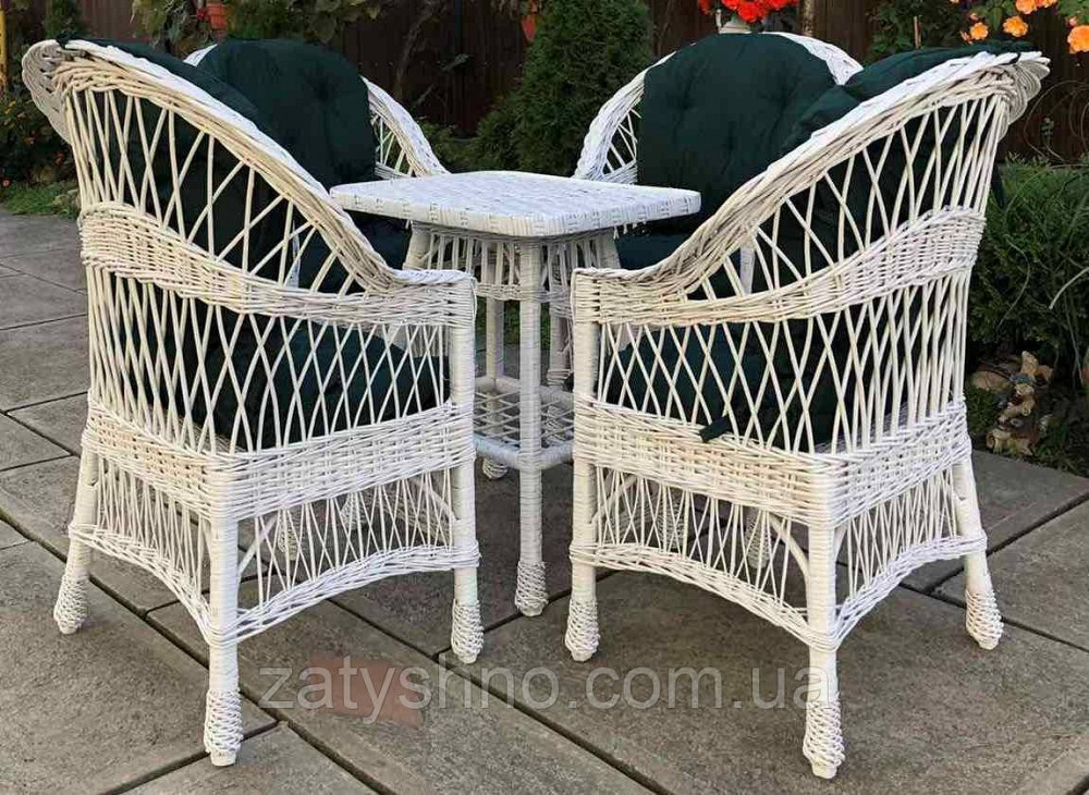 Набор плетеной мебели из лозы |Мебель из лозы белая  |мебель плетеная белая со столом Киев - изображение 3